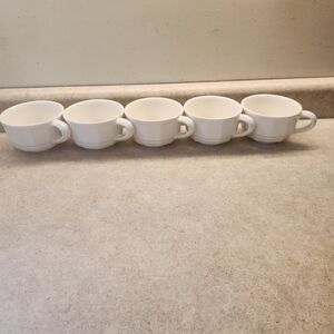 White Pfaltzgraff Heritage Cups Vintage 5pc Set Excellent Condition